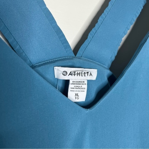 Athleta Blue Athletic Active Casual Dress Pockets Drawstring Waist - Picture 9 of 13